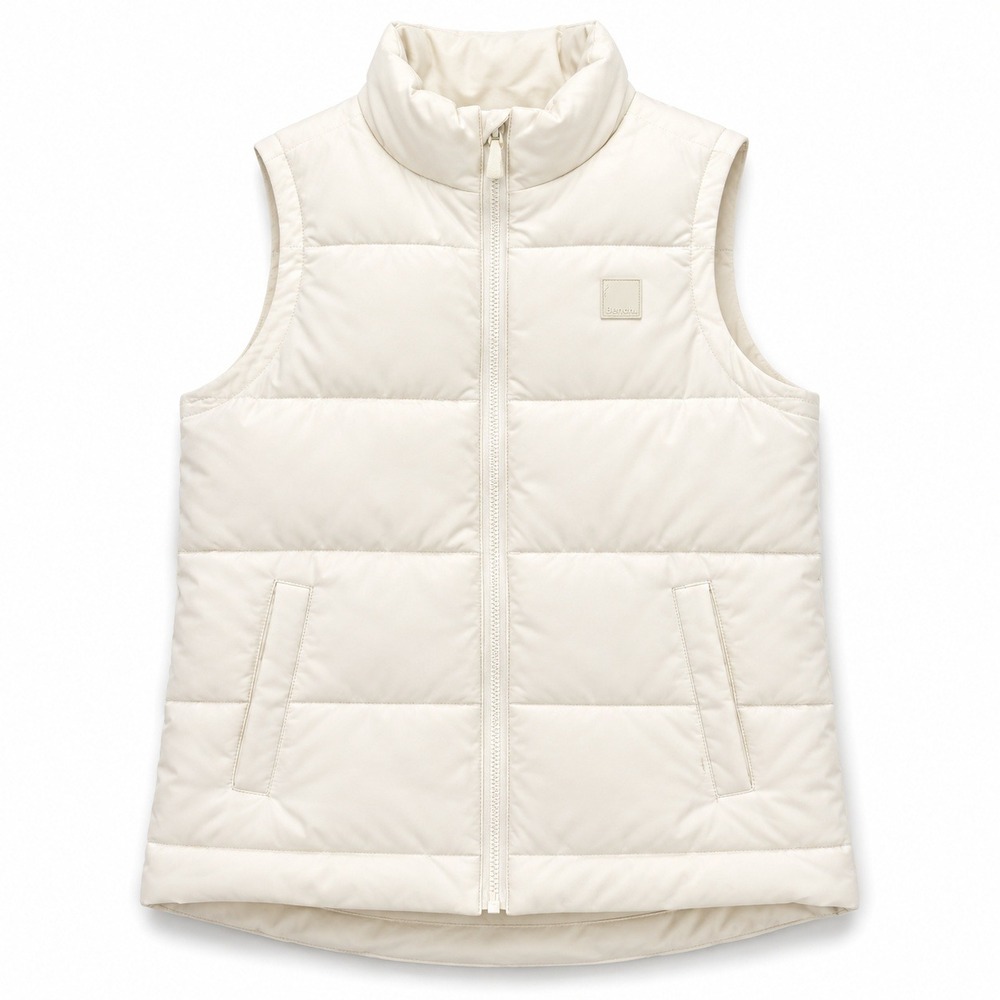 Bench Quilted Puffer Vest White Cream Full Zip Lightweight Women's Small